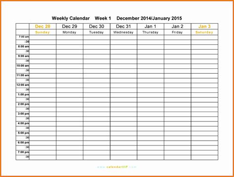 Excel Week Calendar Template Calendar For Planning