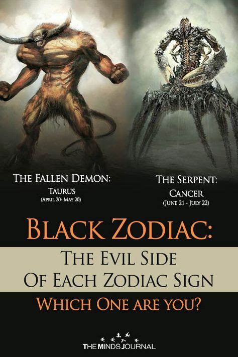 Black Zodiac The Evil Side Of Each Zodiac Sign With Images Zodiac