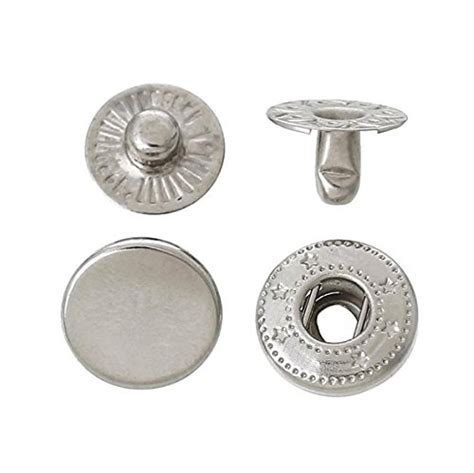 Ruiling 120 Sets 10 Mm Metal Snap Fasteners Press Stud Rounded Sewing
