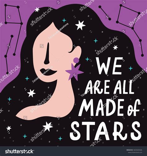 We All Made Stars Lettering Poster Stock Vector Royalty Free