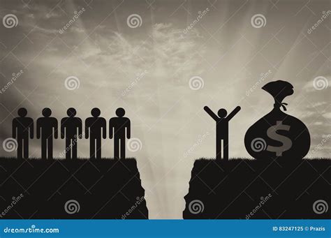 Social Inequality Of People And Gap Between Them Stock Illustration