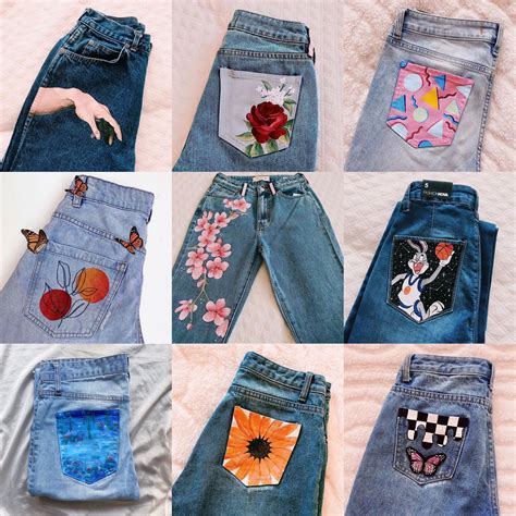 Painted Jeans Refashion Clothes Painted Jeans Upcycle Clothes