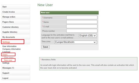Add A New User Pagero Support Center