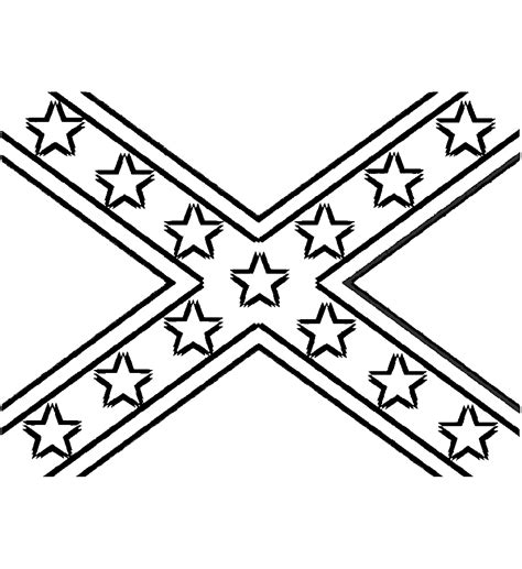 Flag Coloring Confederate Rebel Printable American Flags War Civil