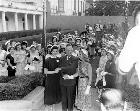 President Truman And Girls Nation Delegates Harry S Truman
