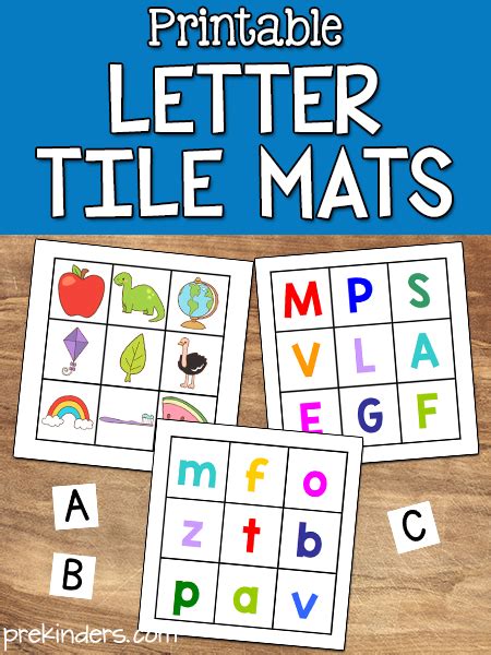 Letter Tile Mats Free Printables Prekinders