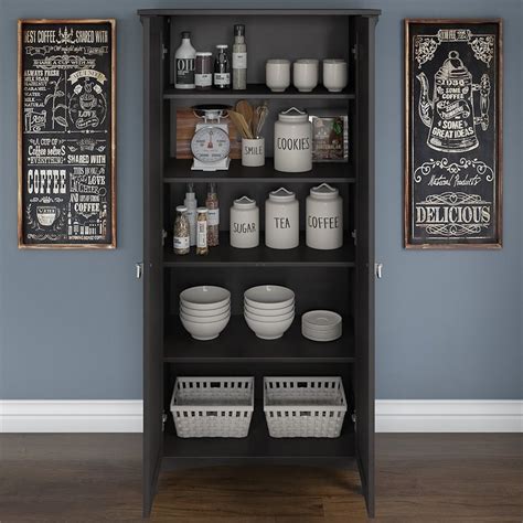 3.2 out of 5 stars with 11 ratings. bush furniture salinas kitchen pantry cabinet with doors ...