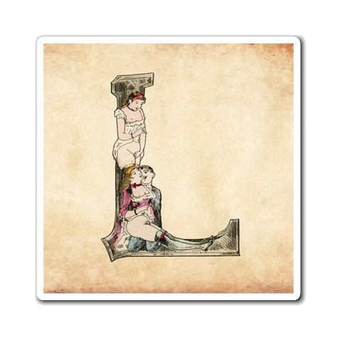 Magnet Featuring The Letter L From The Erotic Alphabet 1880 By Frenc Flashback Shop
