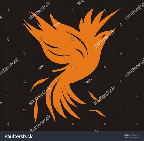 Phoenix Firebird Logo Bird Emblem Stock Vector Royalty Free