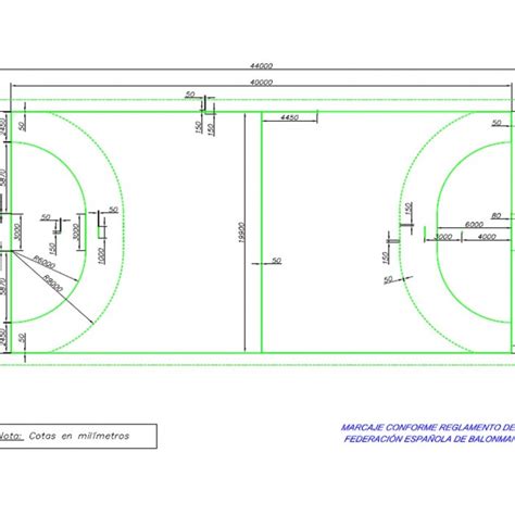 For a handball court layout, it is more. Court marking handball field lines - B2Sport