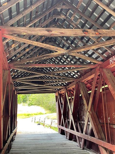Interior Of Campbells Covered Bridge In Gowansville South Carolina
