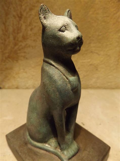 egyptian cat statue sculpture of bast bastet music goddess joy and protection