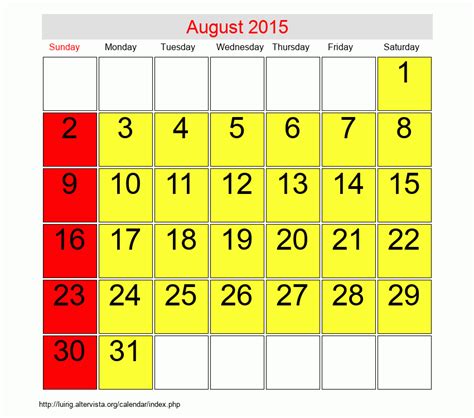 August 2015 Roman Catholic Saints Calendar