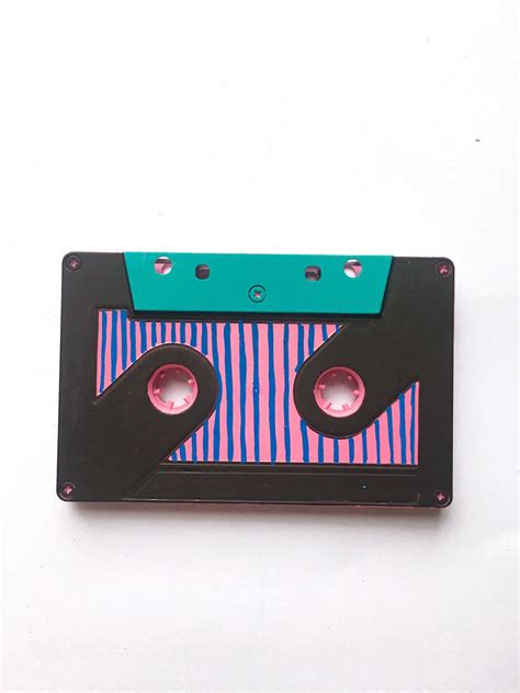 Handpainted Funky Pattern On Cassette Tape By Woodenflamingo On Etsy