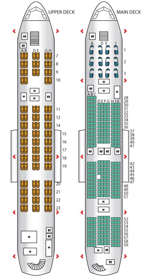 Emirates Airbus A380 800 Business Class Seating Plan