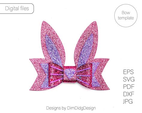 Bunny Bow SVG Bunny Hair Bow Svg Easter Bow Svg Rabbit Bow PDF - Etsy