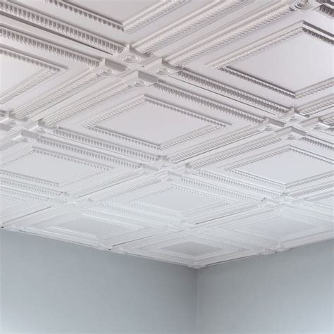 Fasade Coffer Decorative Vinyl 2ft X 2ft Lay In Ceiling Tile In Matte