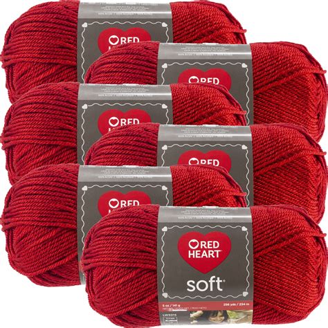 Red Heart Soft Yarn Really Red Multipack Of 6