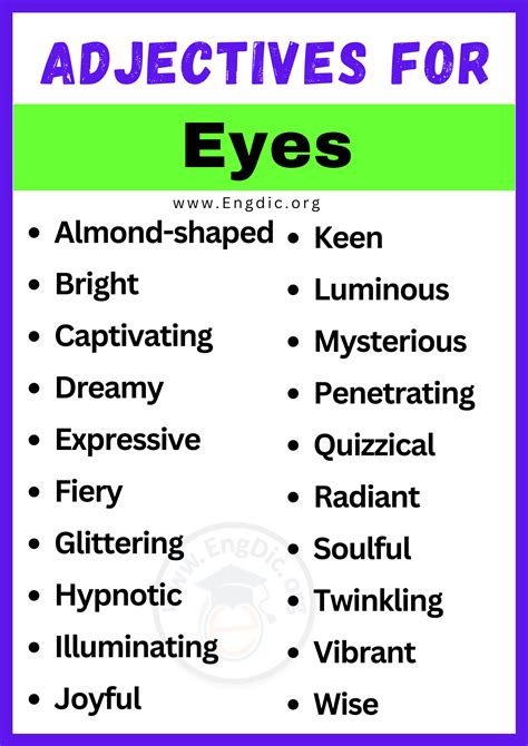 20 Best Words To Describe Eyes Adjectives For Eyes Engdic