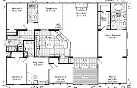 Triple Wide Mobile Home Floor Plans Las Brisas Floorplan