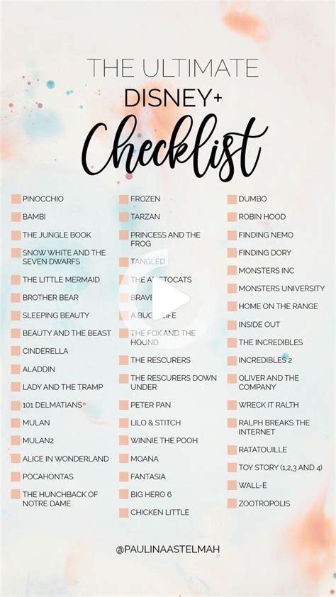 The Ultimate Disney Checklist Disney Movies To Watch Disney Movies