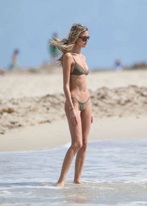 Martha Hunt In Olive Green Bikini On Miami Beach Gotceleb