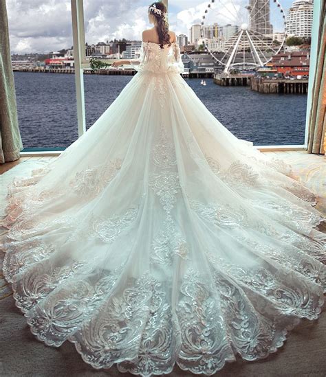 Shoulder Length Wedding Dress 2018 New Slim Korean Version Bride