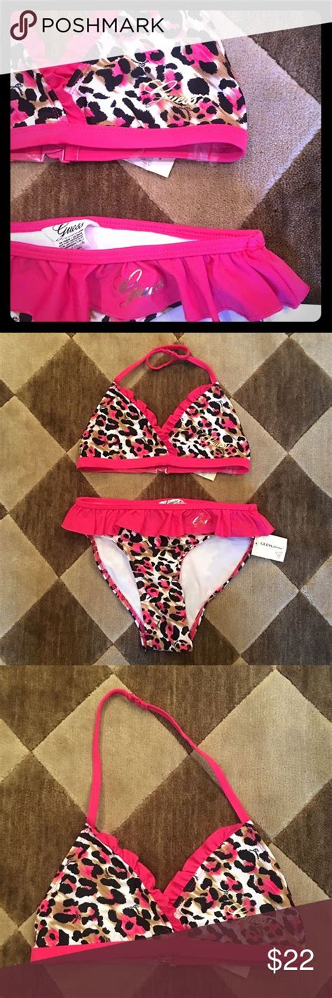 🌸nwt🌸 Guess Pink Leopard Bikini Size 14 Pink Leopard Clothes Design
