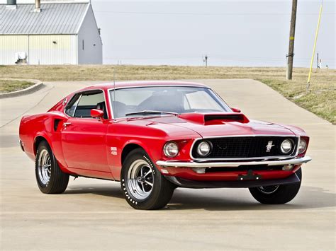 Wallpaper Red Sports Car Ford Classic Car 1969 Mustang Land