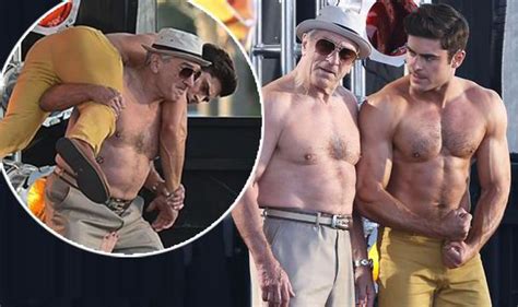 robert de niro 71 has a topless flex off with 27 year old zac efron celebrity news showbiz