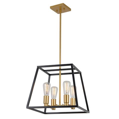 Gold chandeliers are perfect for the bedroom canada when shipping to canada, ylighting only. Mid-century Modern Square 4-Light Chandelier in Black and ...