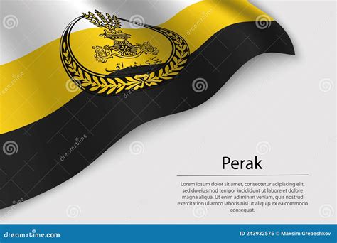 Wave Flag Of Perak Is A Region Of Malaysia Stock Vector Illustration