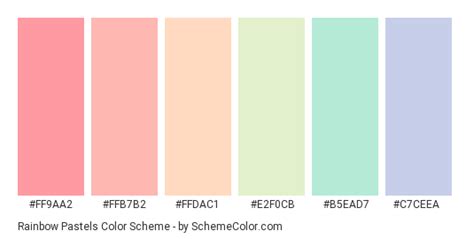 Download Rainbow Pastels Color Scheme Consisting Of Ff9aa2 Ffb7b2
