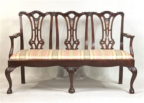 Lot Detail Chippendale Style Mahogany Triple Back Settee