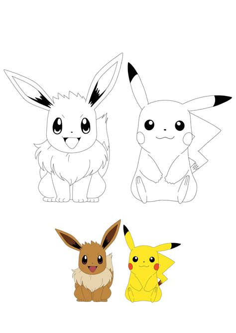 Coloriage Pikachu Et Evoli Coloriage Gratuit à Imprimer Dessin 2020