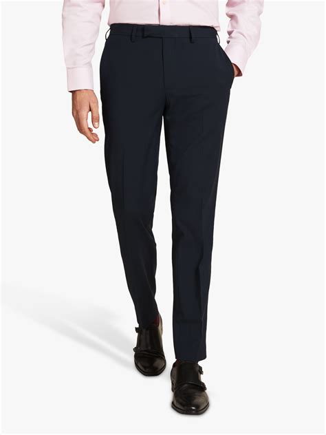 Moss 1851 Tailored Fit Flat Front Trousers Blue At John Lewis And Partners