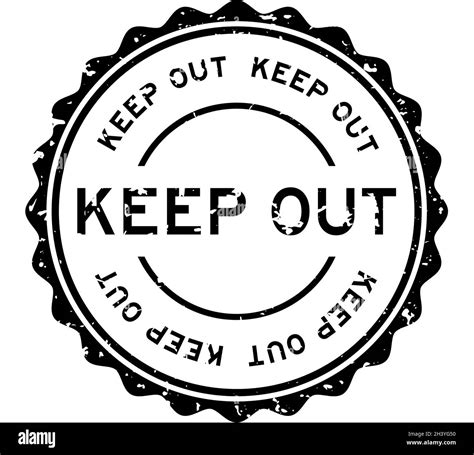 Grunge Black Keep Out Word Round Rubber Seal Stamp On White Background