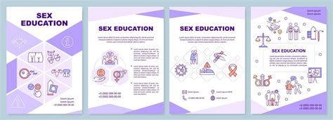 Plantilla De Folleto Púrpura De Conciencia De Educación Sexual Diseño De Folletos Con Iconos