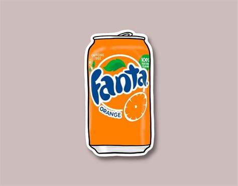 Fanta Can Glossy Waterproof Sticker Orange Soda Can Laptop Etsy