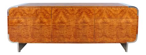 Mid-Century Modern Leon Rosen Pace Collection Burl wood & Chrome Credenza | Burled wood ...