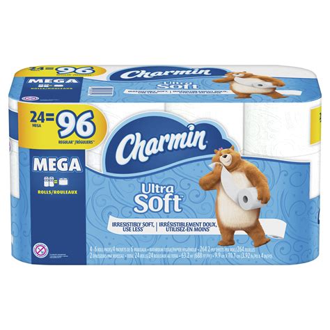 Charmin Ultra Soft Toilet Paper 24 Mega Rolls 264 Sheets Per Roll