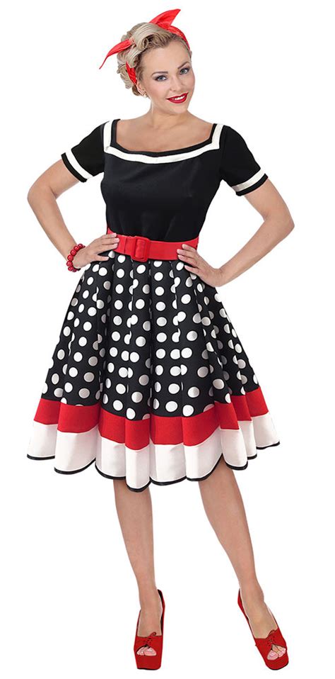 50er Jahre Kostüm Damen Rockabilly Kleid Retro 60er Jahre Rock N Roll