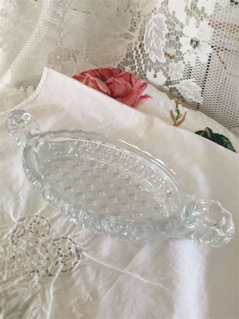 Antique Imperial Glass NUCUT Nappy 2 Handled Relish Dish Dates Back To