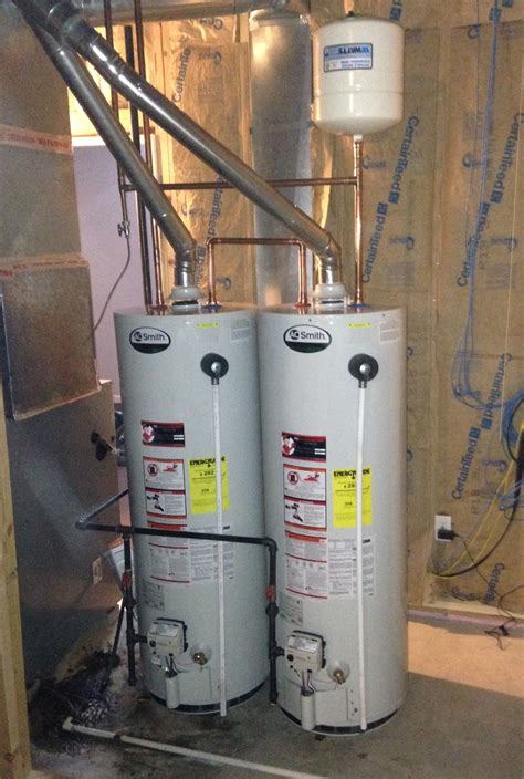 Water heater piping installation & connections: installing two ao smith hot water heaters in series ...
