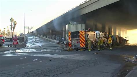 Photos Show Aftermath Of 10 Freeway Fire In Downtown La Nbc Los Angeles