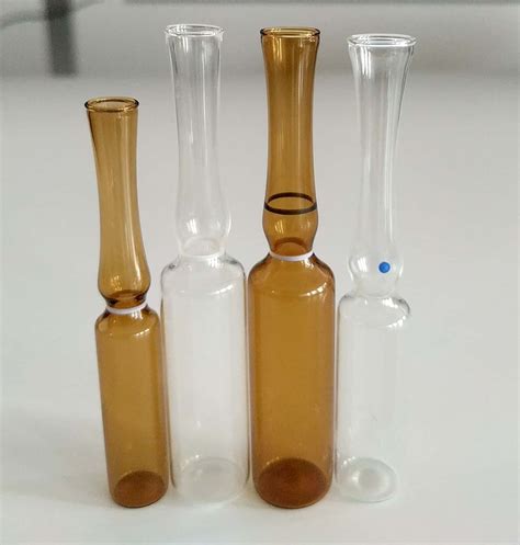 Amber Glass Ampoule Type C Type D Ampoule With Dot Color Ring China Pharmaceutial Glass