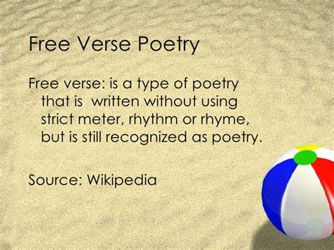 Check spelling or type a new query. Examples of free verse Poems