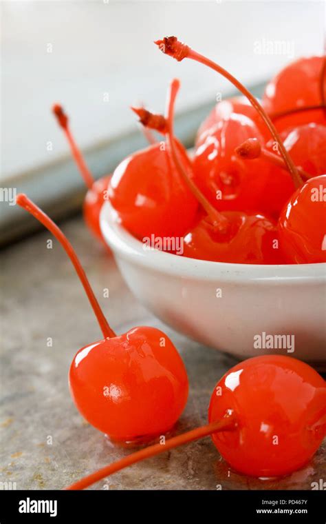 Morello Glazed Red Cherries Stock Photo Alamy