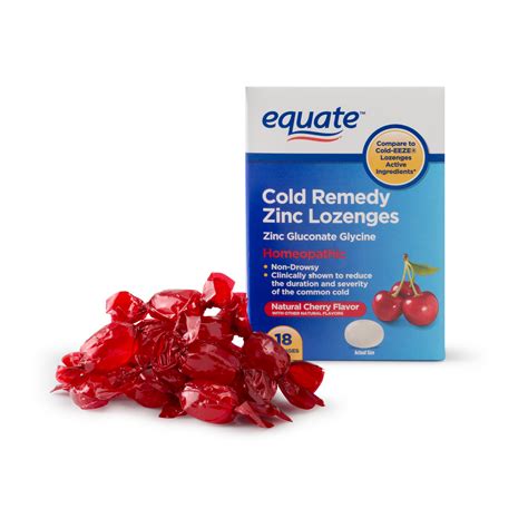 Equate Non Drowsy Cold Remedy Zinc Lozenges 18 Count