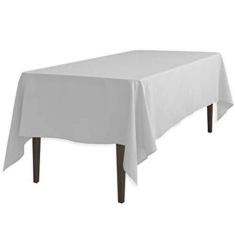 linentablecloth 60 x 102 inch rectangular polyester tablecloth silver